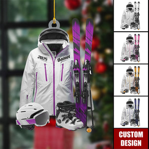 Personalized Ski Equipment Christmas Ornament