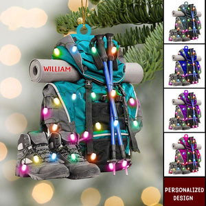 Personalized Hiking Bag Christmas Ornament,Camping Lover Gift,Keepsake Gift For Camper New Release Hiking Decor Gift