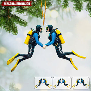 Personalized Scuba Diving Couple Ornament