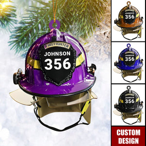 Personalized Firefighter Helmet Ornament - Fireman Gift, Firefighter