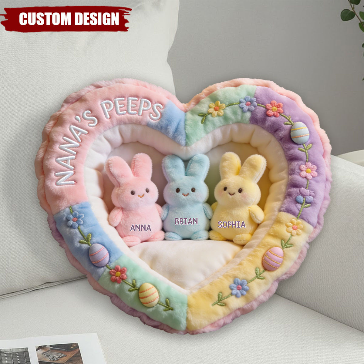 Perfect Gift For Mom, Grandma - Personalized Grandma Faux Fur Shaped Pillow