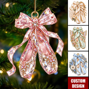 Personalized Ballet Shoes Ornament - Ballerina Christmas Ornament