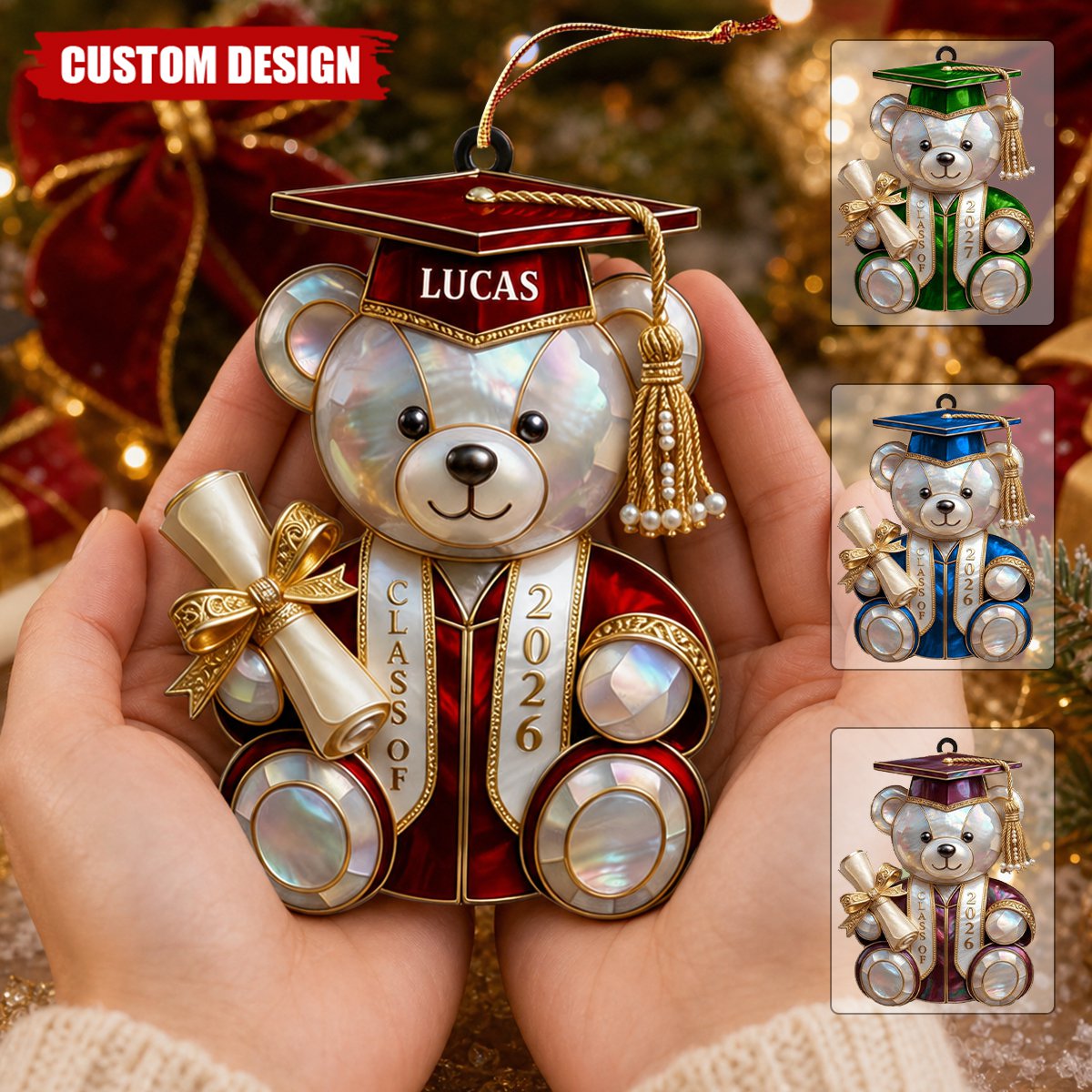 Personalized Class Of Graduation Bear Christmas Ornament – Gift For Students