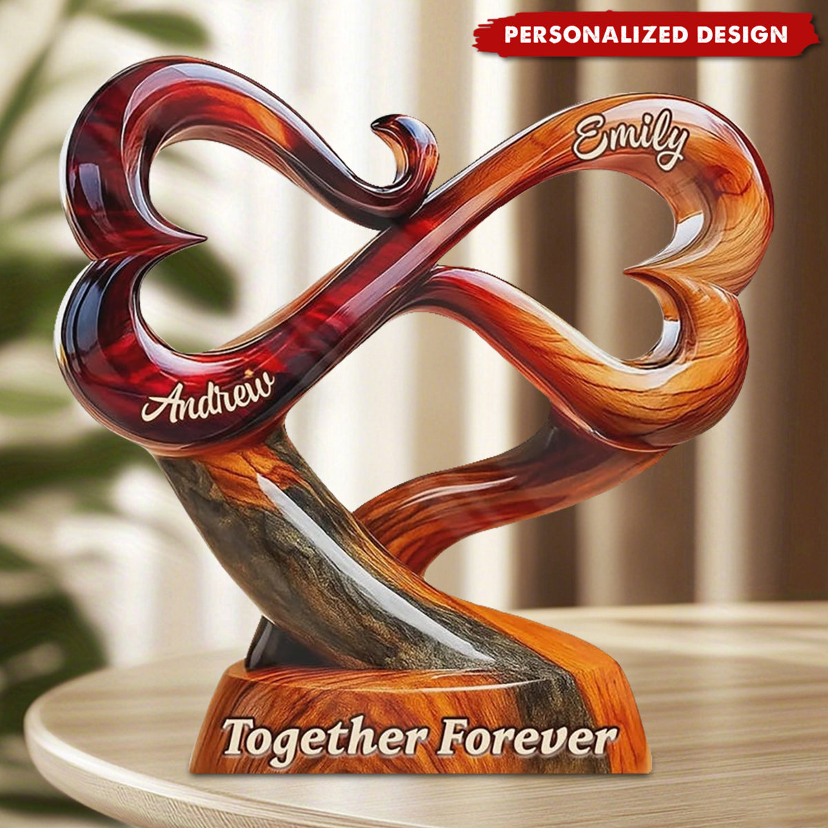 Personalized Acrylic Infinity Heart Plaque - Anniversary Gift