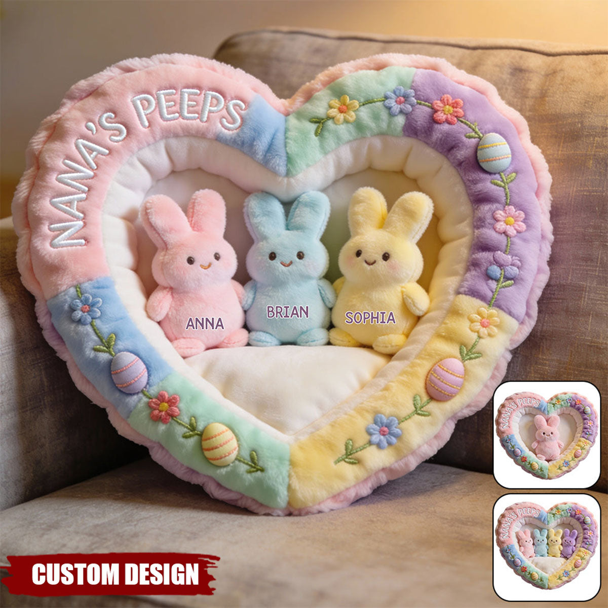 Perfect Gift For Mom, Grandma - Personalized Grandma Faux Fur Shaped Pillow