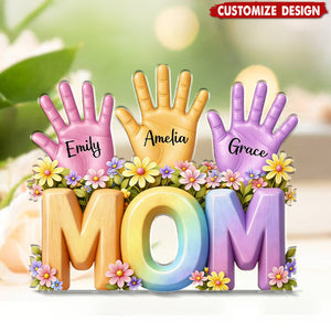 Personalized Hand Print  Acrylic Plaque -Gift For Mom Wife