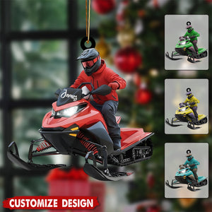 Personalized Snowmobile Rider Christmas Ornament- Gift for Rider, Winter Sports Lover