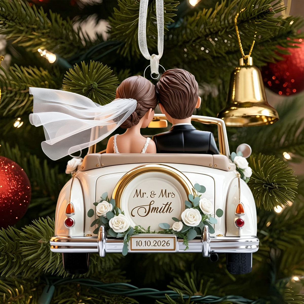Personalized Mr & Mrs Newlywed 1st Christmas Ornament