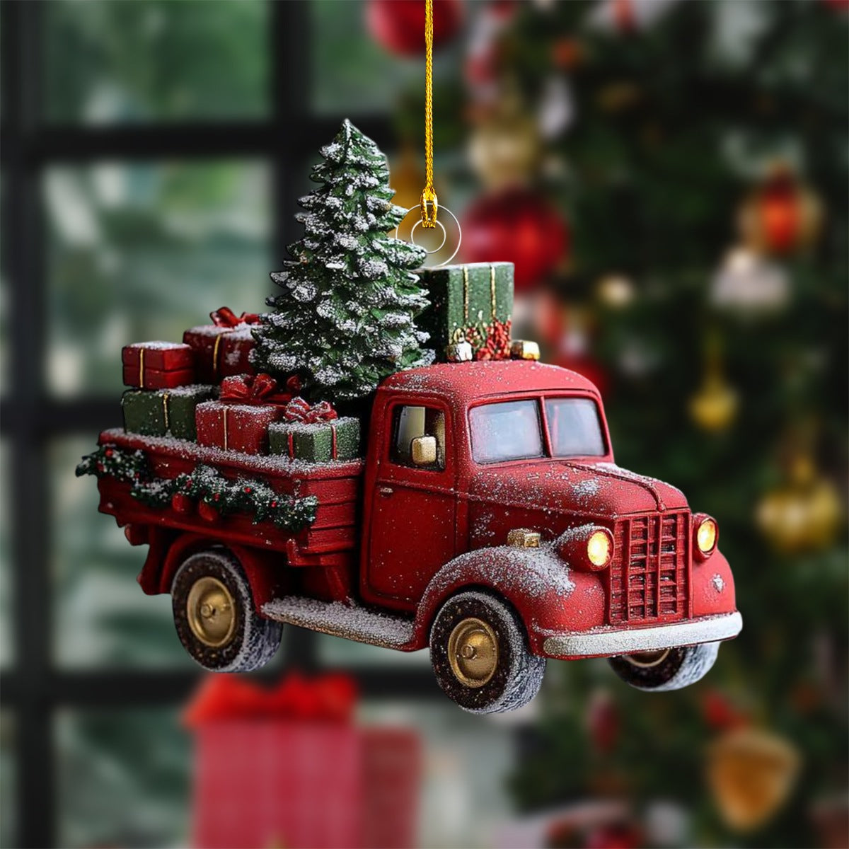 Red Vintage Truck Christmas Ornament