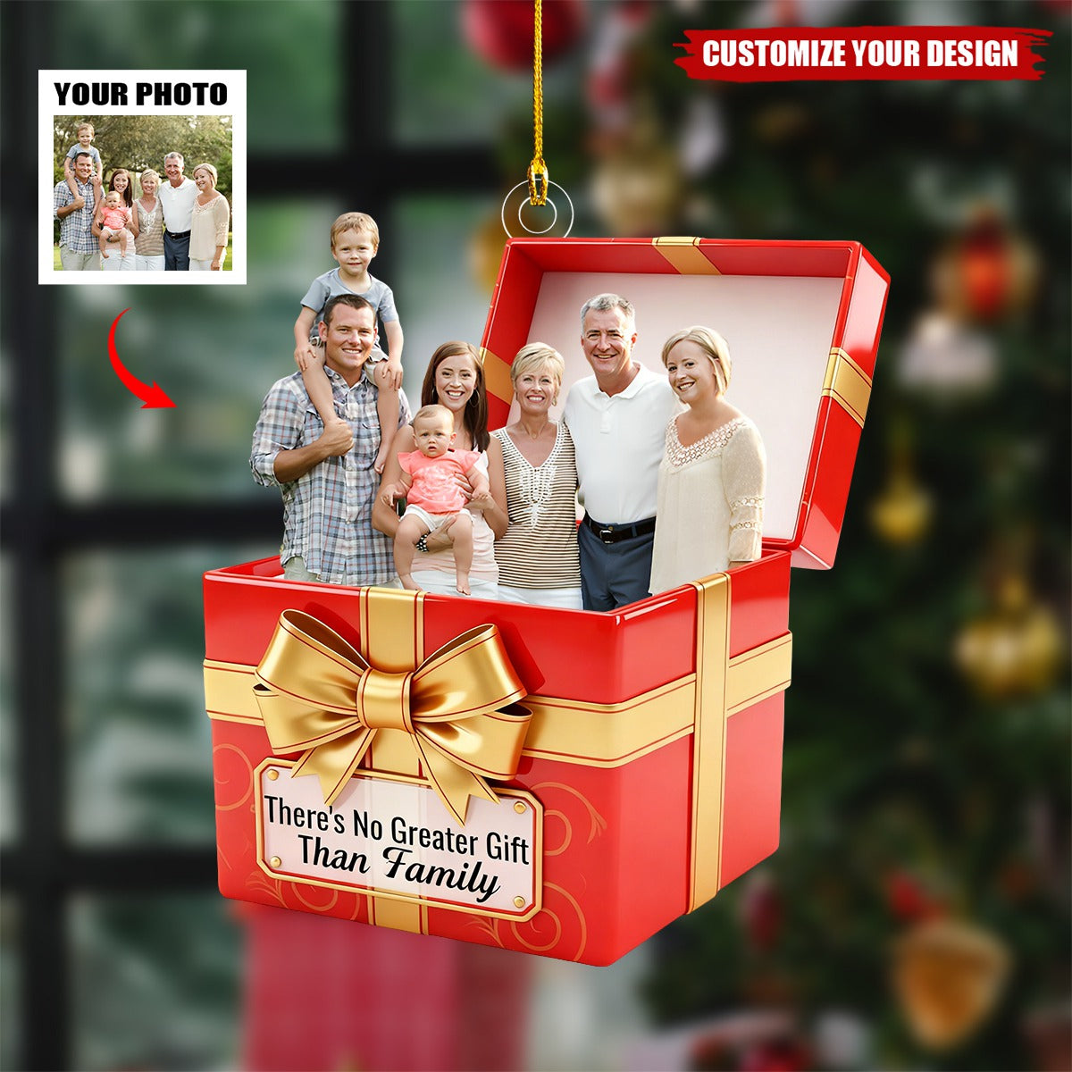There's No Greater Gift Than Family- Personalized Christmas Photo Ornament