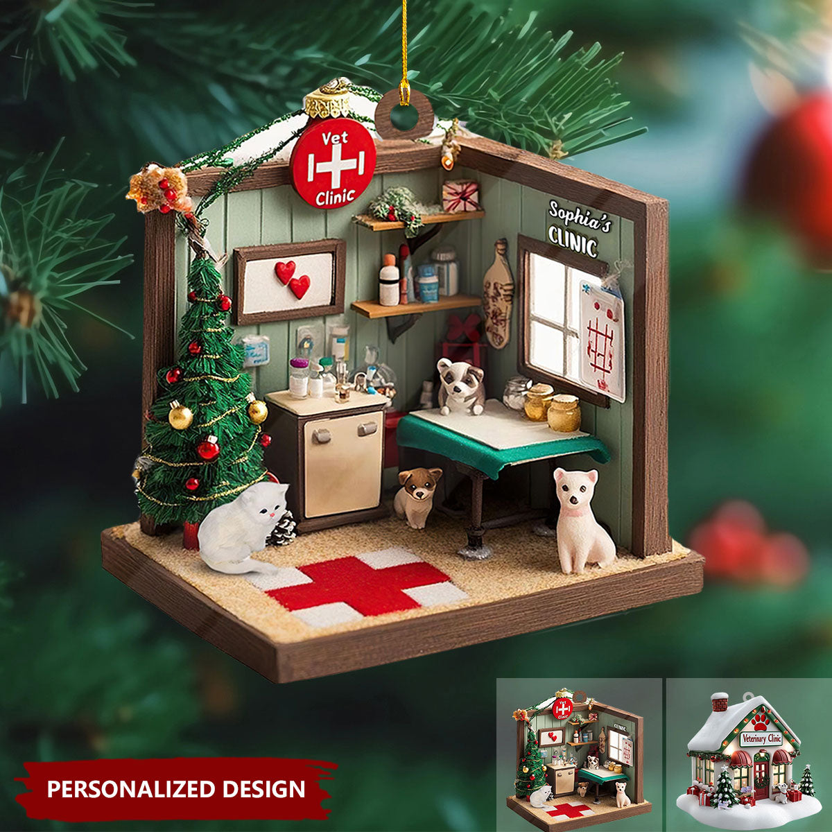 Personalized Veterinarian Clinic Christmas Ornament-Gifts For Veterinarian- New Release
