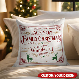 Welcome To The Family Christmas, Personalized Custom Pillow, Gift For Family Members