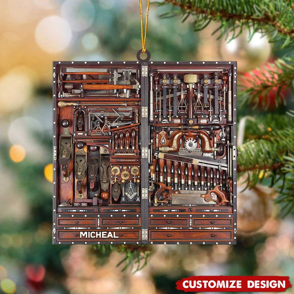 New Release Personalized Carpenter Tool Box  Christmas Ornament