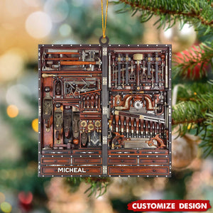New Release Personalized Carpenter Tool Box  Christmas Ornament