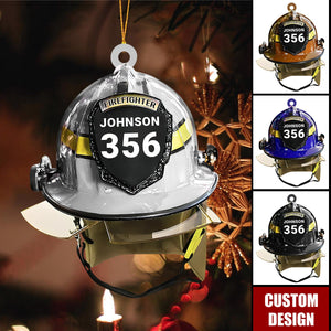 Personalized Firefighter Helmet Ornament - Fireman Gift, Firefighter