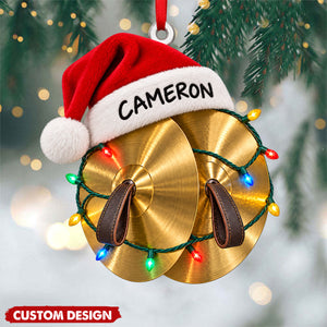 Personalized Cymbal Acrylic Ornament, Drummer Christmas Decor