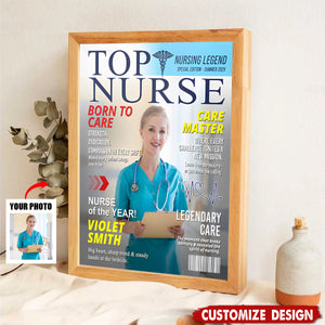 Personalized Top Nurse Magazine Cover Poster - Gift for Nurse