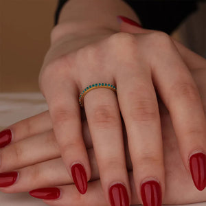 F*ck Cancer Nobody Fights Alone- Teal Diamond Ovarian Cancer Ring