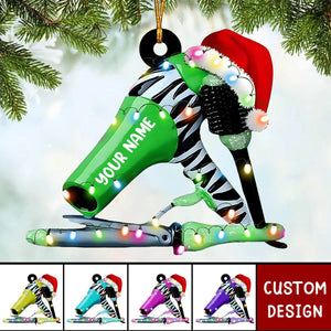 Personalized Blow dryer Set Acrylic Christmas Ornament Gift For Hairdresser