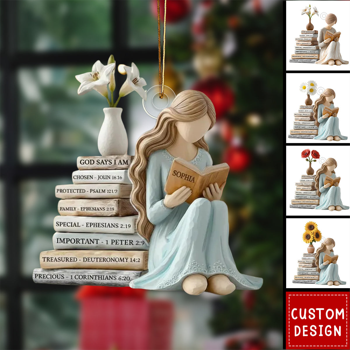 Personalized God Says I Am Girl Ornament