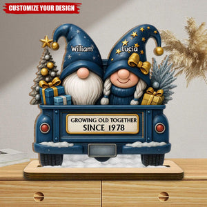 Personalized Growing Old Together Couple Wooden Plaque