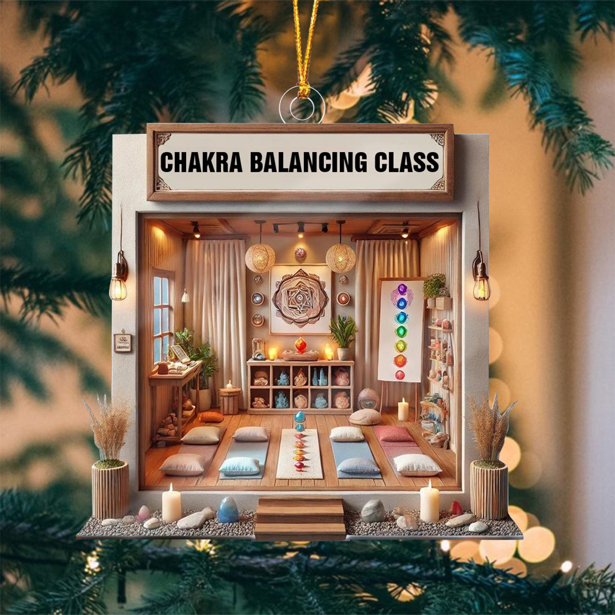 Chakra Balancing Class Ornament-Meditation Christmas Ornament