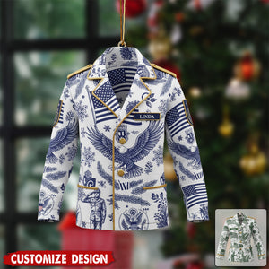 Personalized Military Uniform Ornament 2025 - Gift For Women Veterans