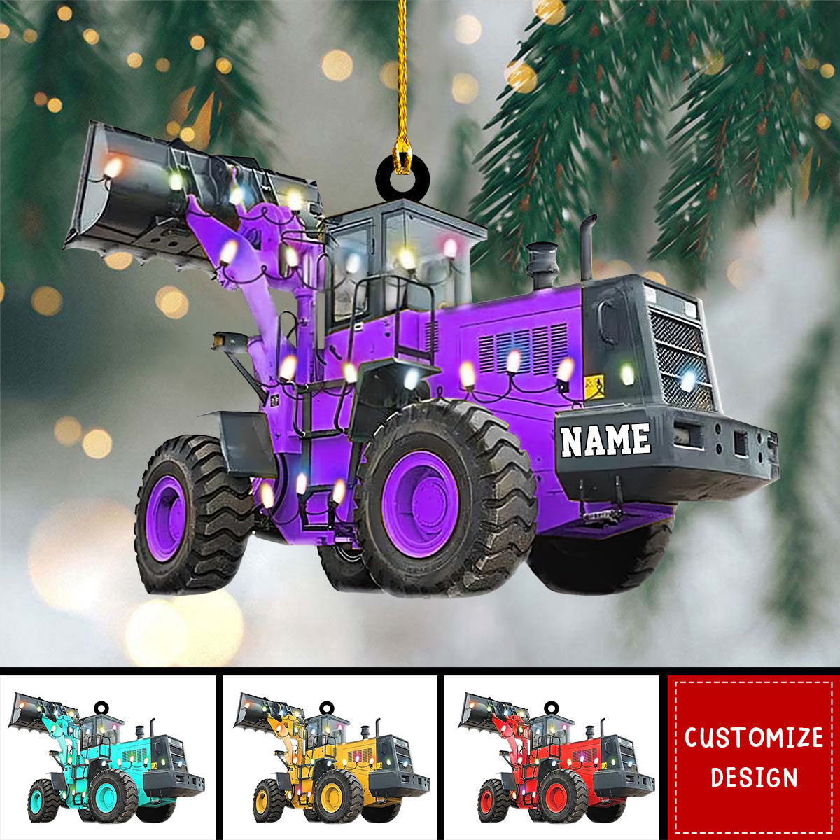 Personalized Bulldozer Christmas Ornaments Gift For Heavy Equipment Lovers - New Release