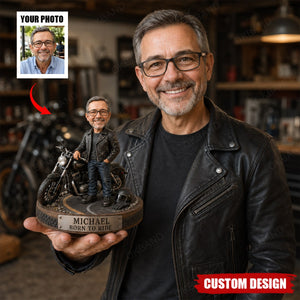 Personalized Motorcycle Acrylic Plaque, Photo Biker Figurine
