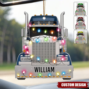 Celebrate The Holidays With Festive Truck Decorations, Personalized Custom Acrylic Ornament, Gift For Truck Drivers