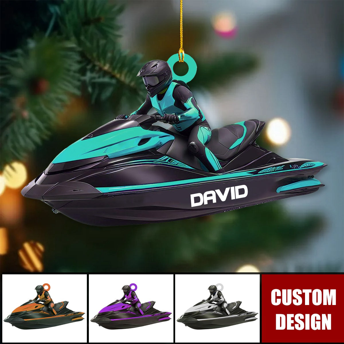 Personalized Jet Boat Ski Christmas Ornament - New Release
