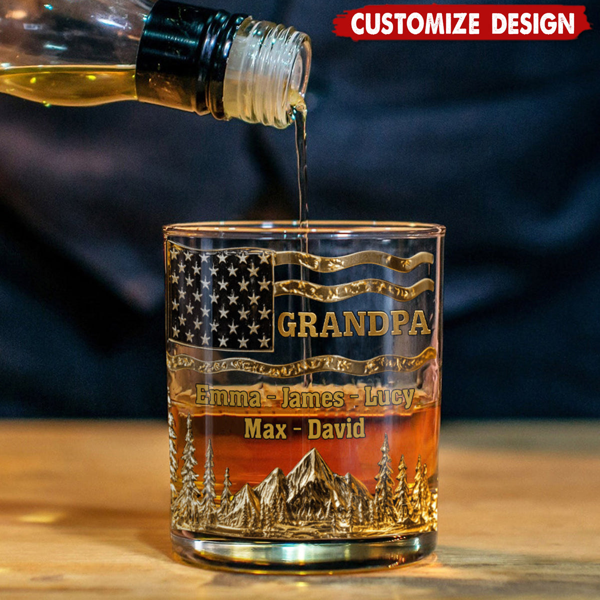 Cool Grandpa/Dad/Uncle Drink Whiskey - Personalized Grandpa/Dad/Uncle Whiskey Glass
