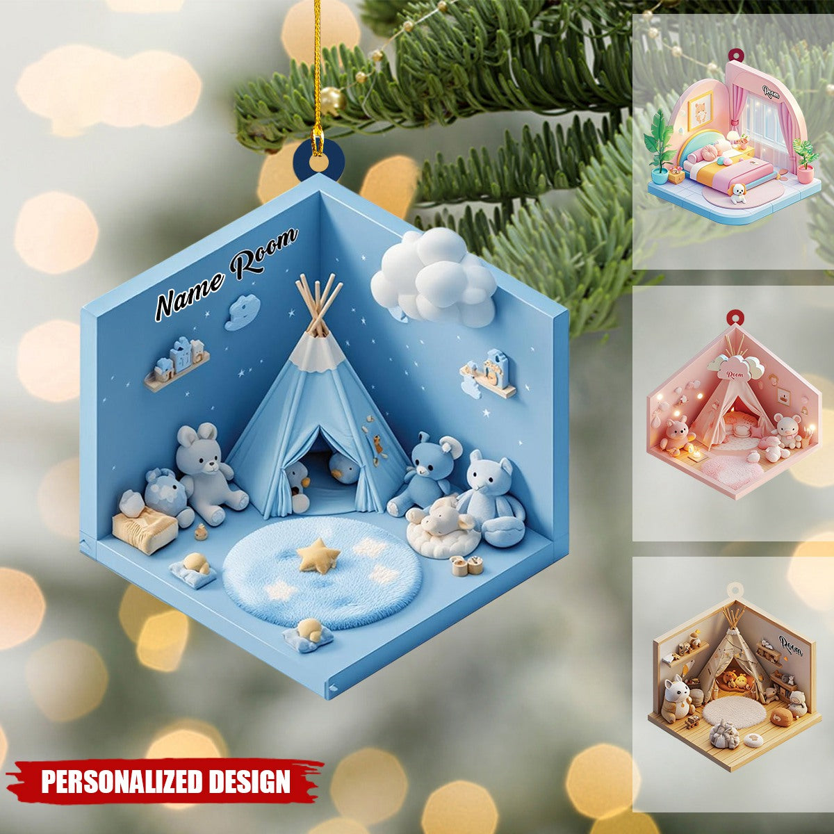 Personalized Kid Bedroom Ornament-Gift For Grandkid And Baby-2024 New Release