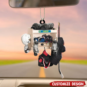 Personalized Hockey Closet Car Ornament -Gift For Hockey Lover