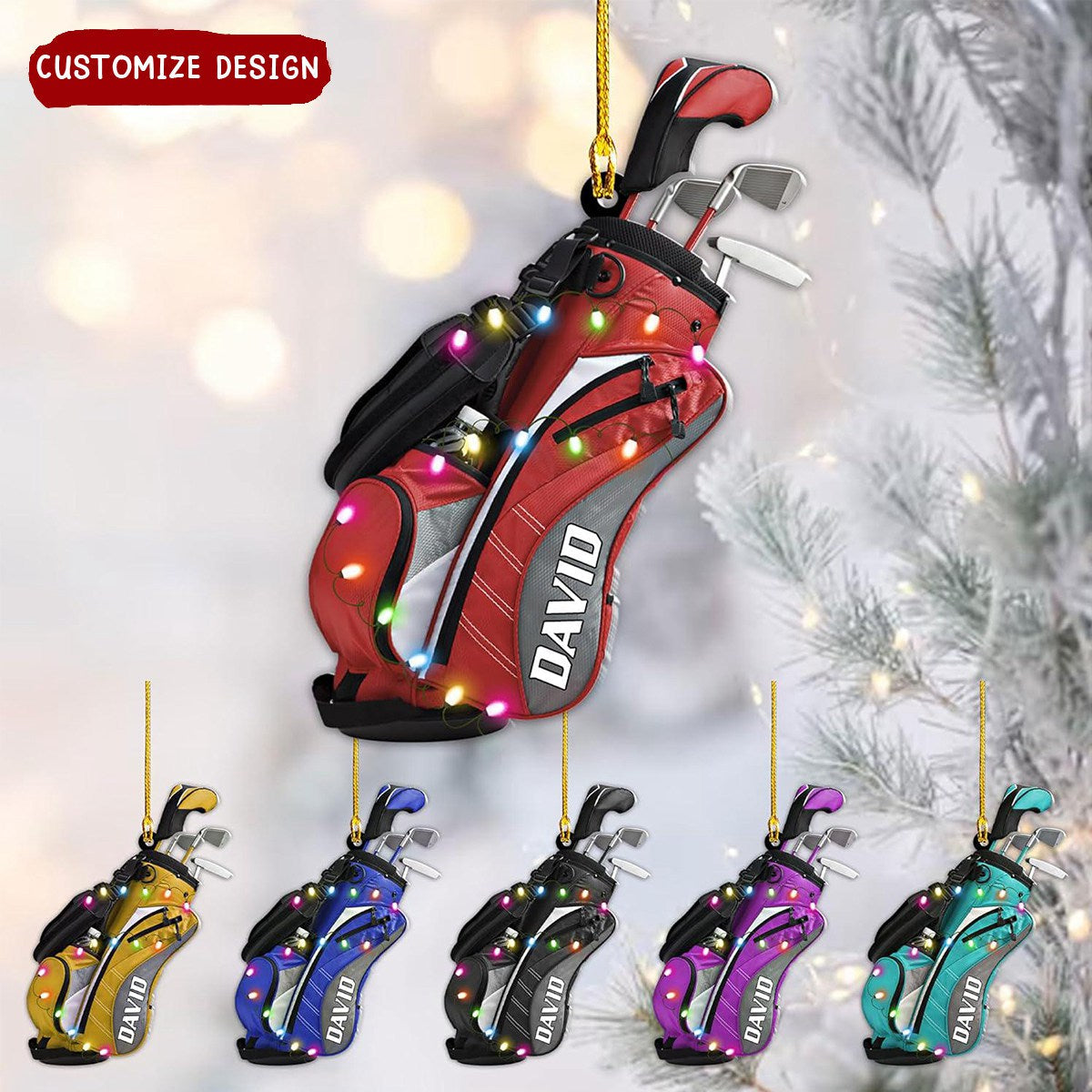 Personalized Golf Bag Acrylic Christmas Ornament - 2025New Release