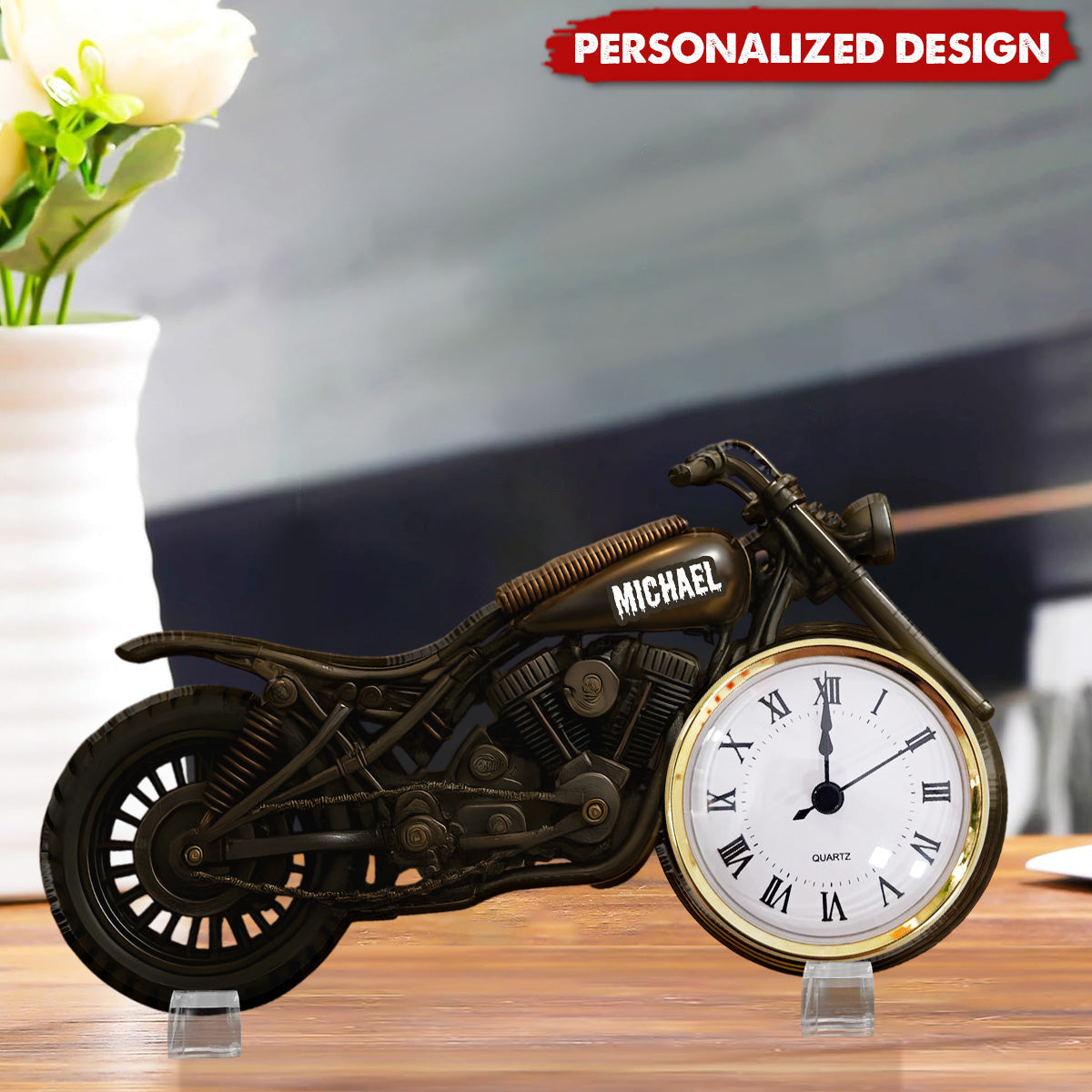 Time to Ride-Personalized Biker Acrylic Clock Plaque