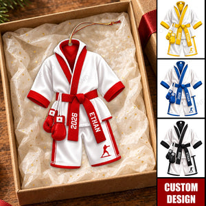 Personalized Boxing Robe Ornament,Boxer Holiday Xmas Decor