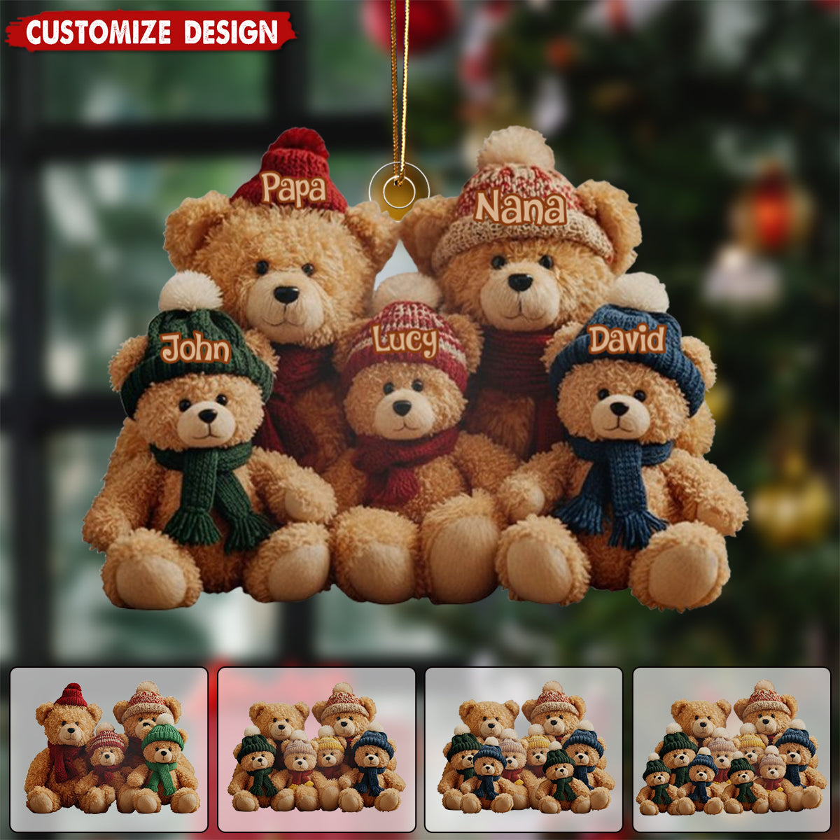This Is Us - Personalized Family Shaped Christmas Ornament