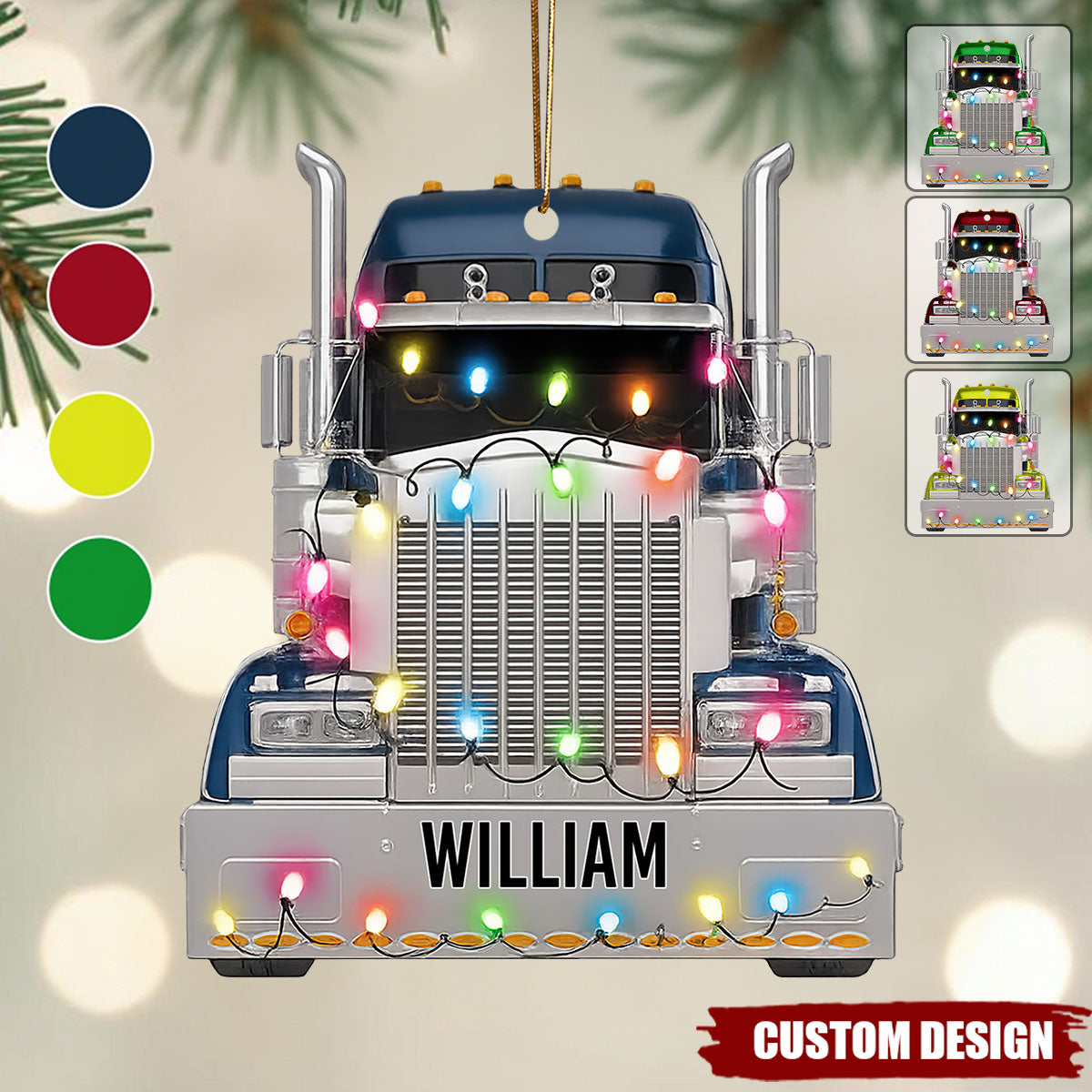 Celebrate The Holidays With Festive Truck Decorations, Personalized Custom Acrylic Ornament, Gift For Truck Drivers