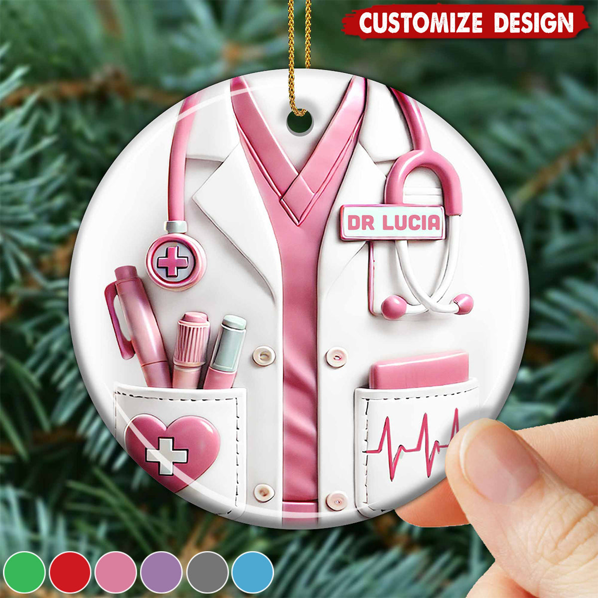 Celebrate A Special Medical Professional - Personalized Ceramic Ornament - Gift For Doctors And Nurses