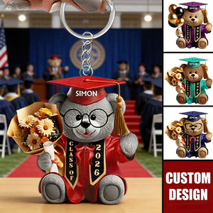 Graduation Bear - Personalized Keychain