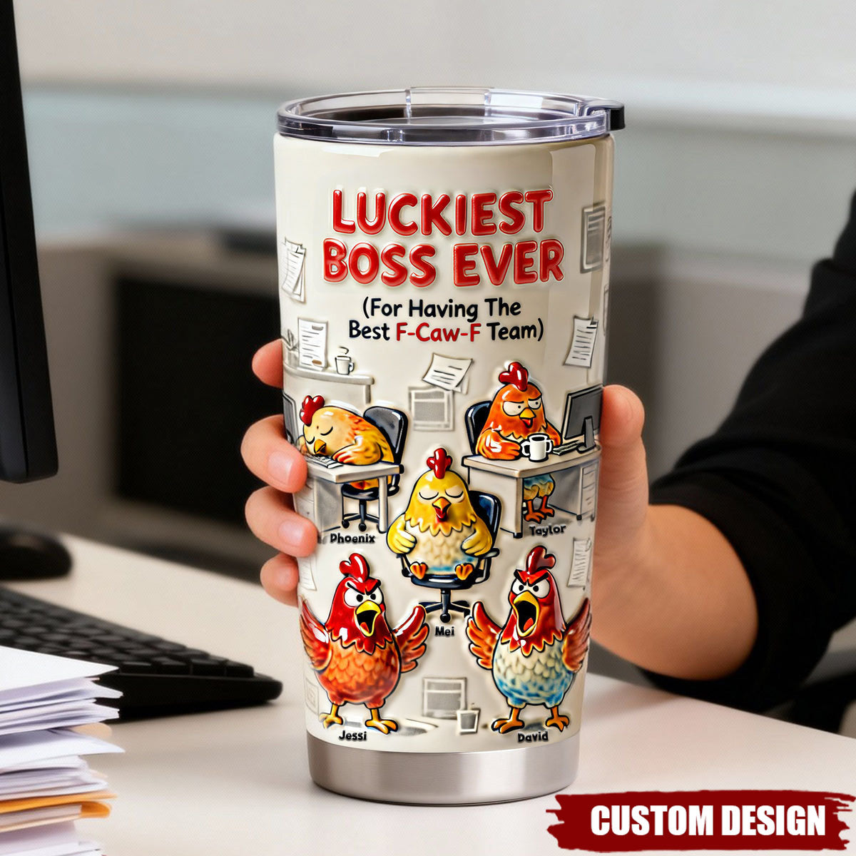 Boss Chicken Office Tumbler - Personalized Gifts For Boss