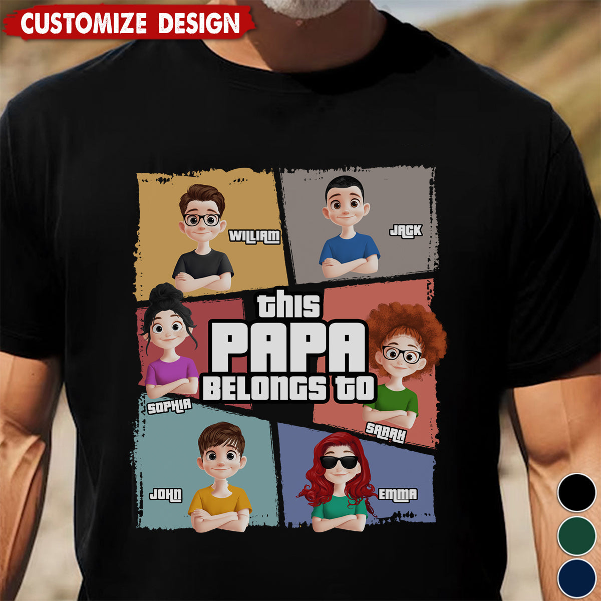 This Grandpa/Dad Belongs To - Personalized T-Shirt -Gift For Dad/Grandpa