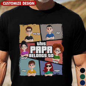 This Grandpa/Dad Belongs To - Personalized T-Shirt -Gift For Dad/Grandpa