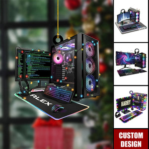Personalized Gamer PC Christmas Ornament - Gift for Gamers