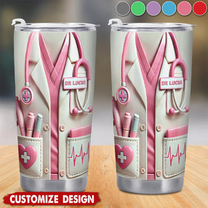 Medical Appreciation Design With Stethoscope - Personalized Stainless Steel Tumbler - Gift For Medical Professionals