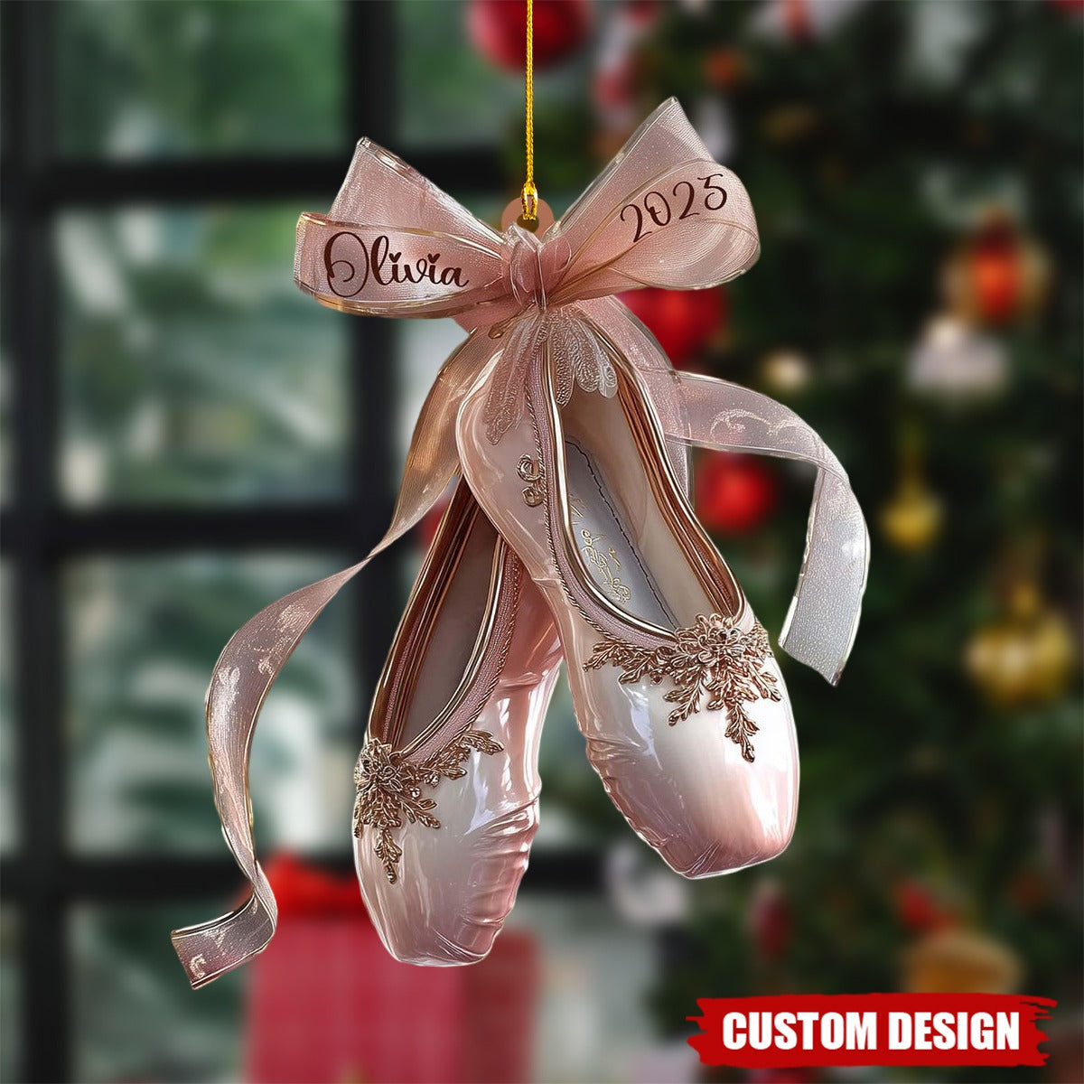 Personalized Ballet Shoes Christmas Ornament