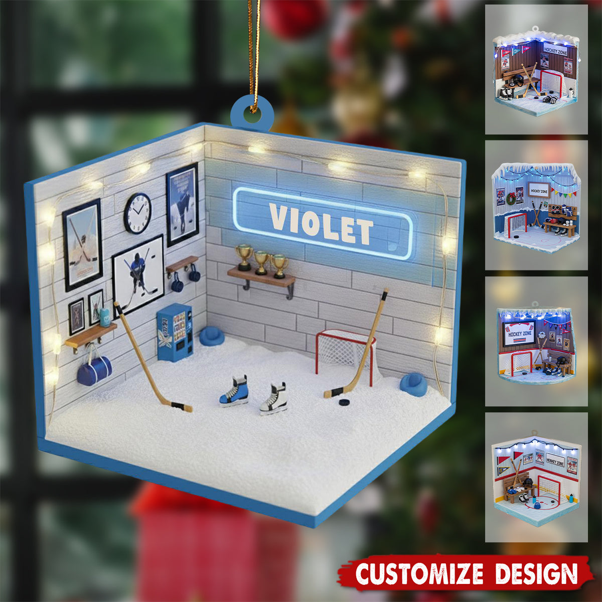 Personalized Hockey Ornament-Hockey Sport Gifts