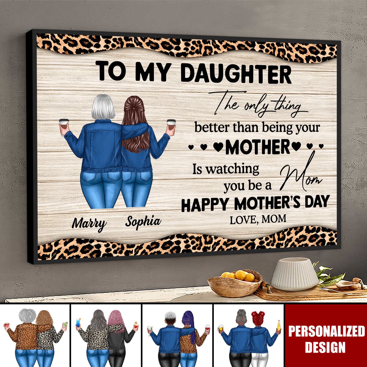 To My Daughter,Watching You Be a Mom-Personalized Poster