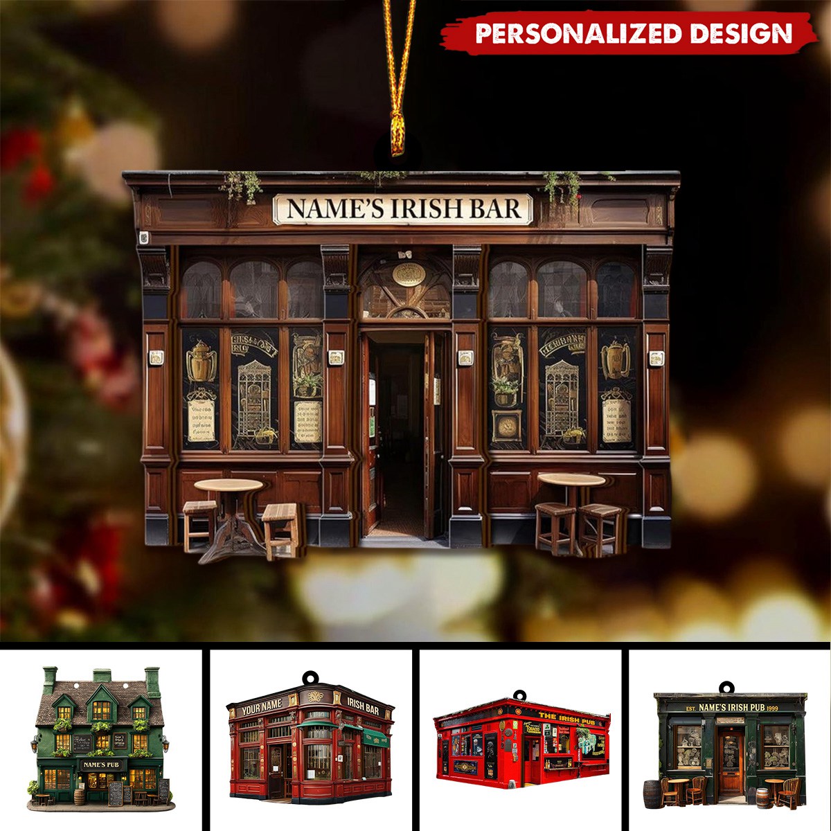 Personalized Pub Ornaments-Gift For Bartender-2024 New Release